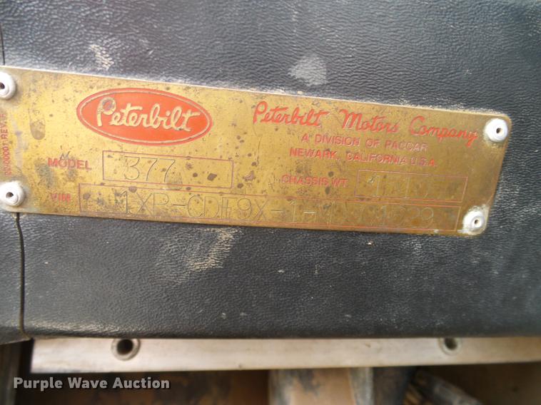 image for item DD1312 1991 Peterbilt 377 flatbed truck