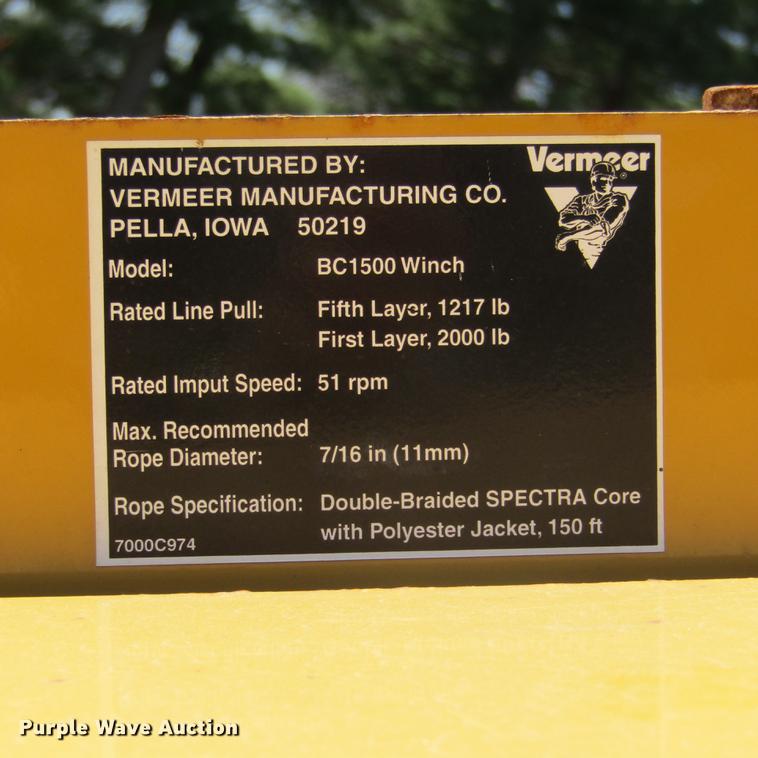 image for item DD2700 2007 Vermeer BC1500 wood chipper