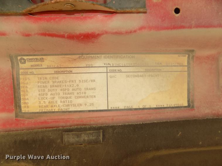 image for item DD2765 1994 Dodge Ram 1500 Laramie SLT pickup truck