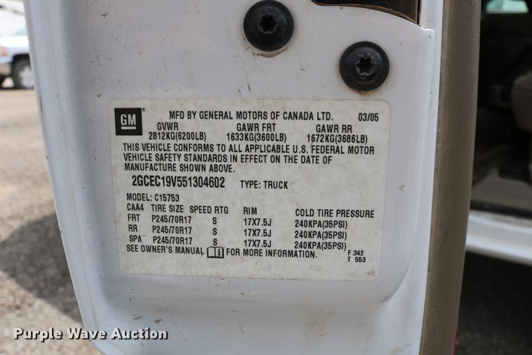 image for item DD4199 2005 Chevrolet Silverado 1500 Ext. Cab pickup truck