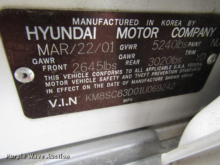 image for item DD7454 2001 Hyundai Santa Fe SUV