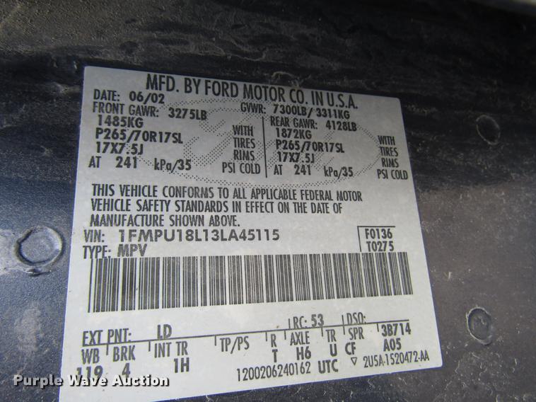 image for item DD7455 2003 Ford Expedition Eddie Bauer SUV