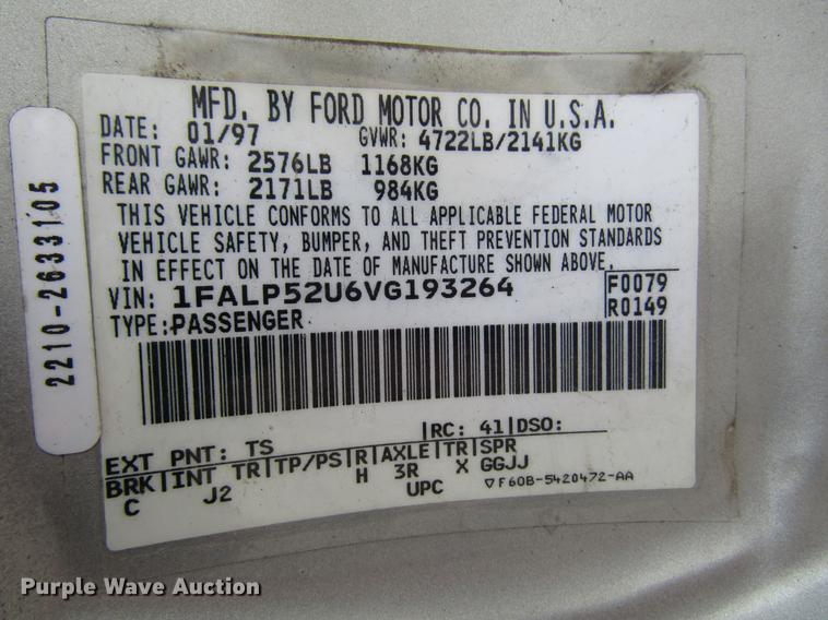 image for item DD7458 1997 Ford Taurus