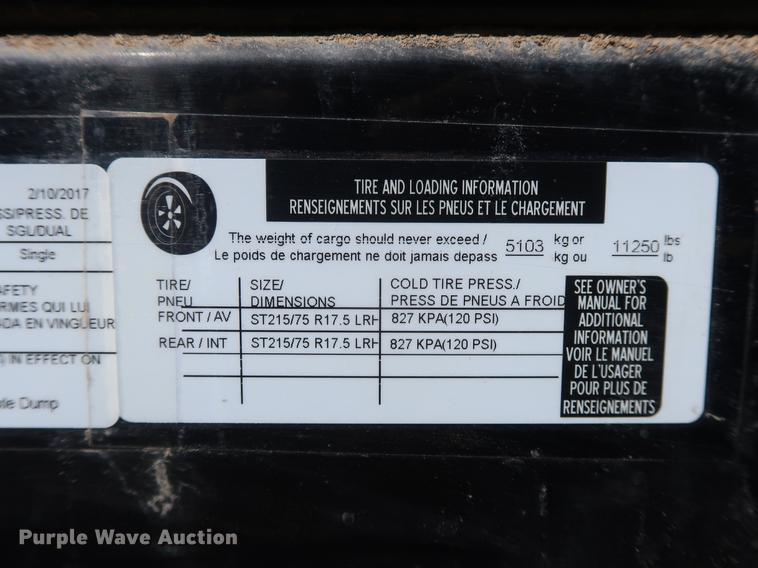 image for item DF3703 2017 Load Trail dump trailer