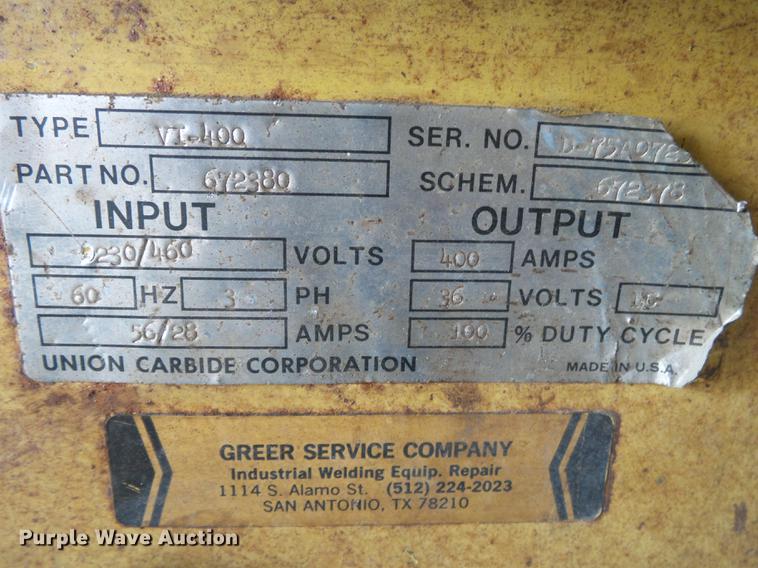 image for item DS9547 Union Carbide mig welder