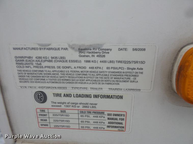 image for item DW9712 2009 Keystone Laredo camper