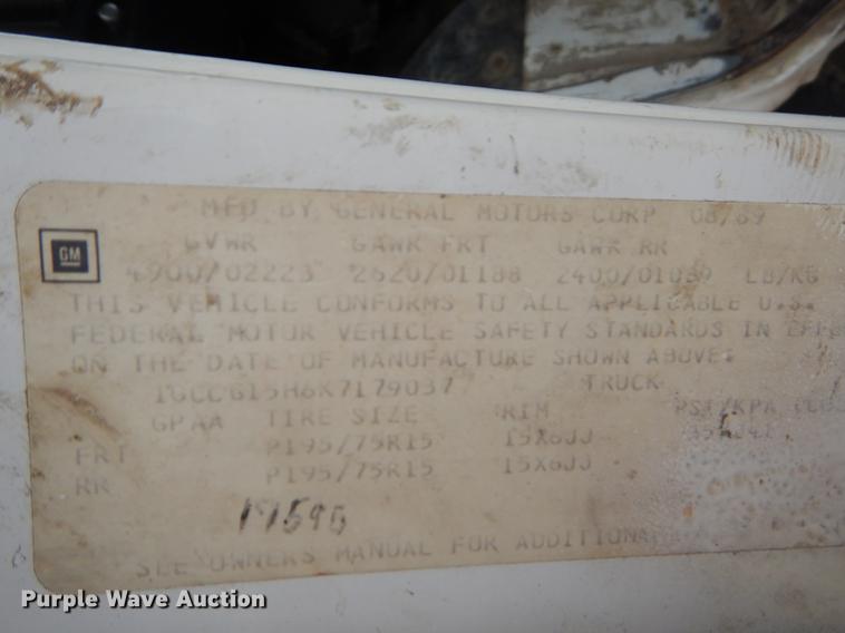 image for item EI9097 1989 Chevrolet G10 van