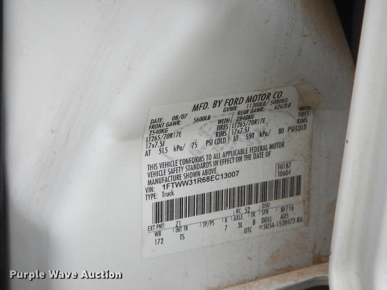 image for item EI9104 2008 Ford F350 Super Duty XL Crew Cab pickup truck