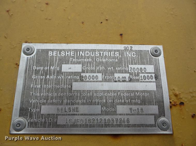 image for item EI9801 2002 Belshe T-18 equipment trailer