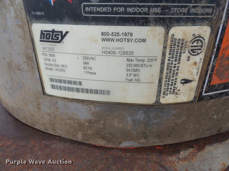 image for item EJ9389 Hotsy 1412SS steam pressure washer