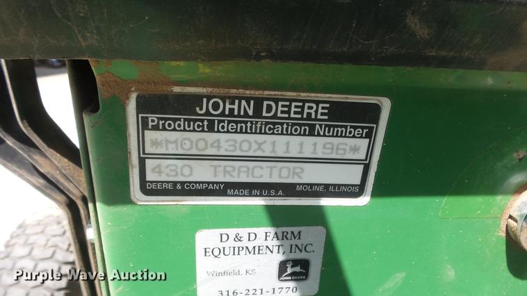 image for item EX9157 John Deere 430 lawn mower
