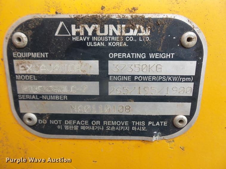 image for item DB6160 2004 Hyundai Robex 360LC-7 excavator