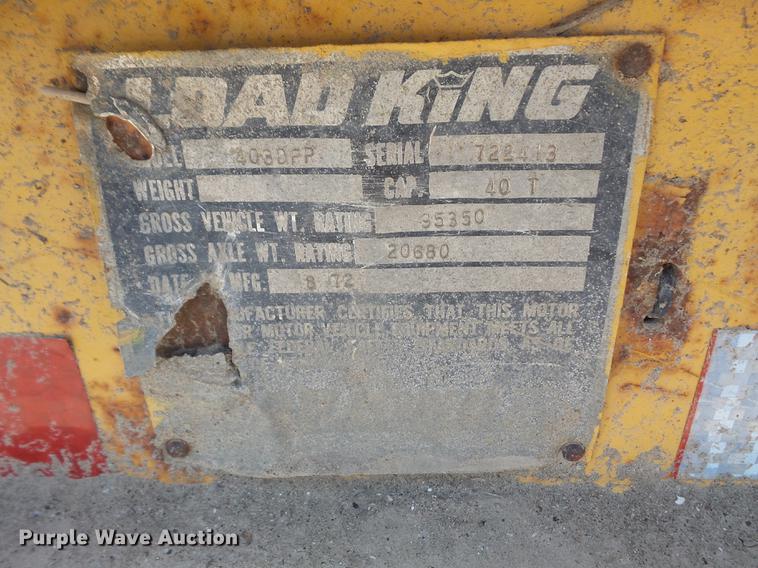 image for item DB6174 1972 Load King 403DPP lowboy equipment trailer