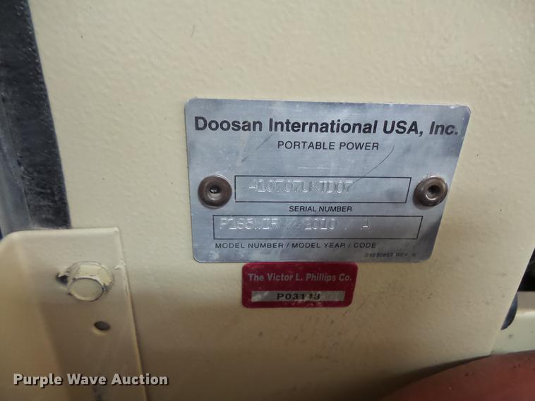 image for item DB6212 2010 Ingersoll Rand P185 air compressor