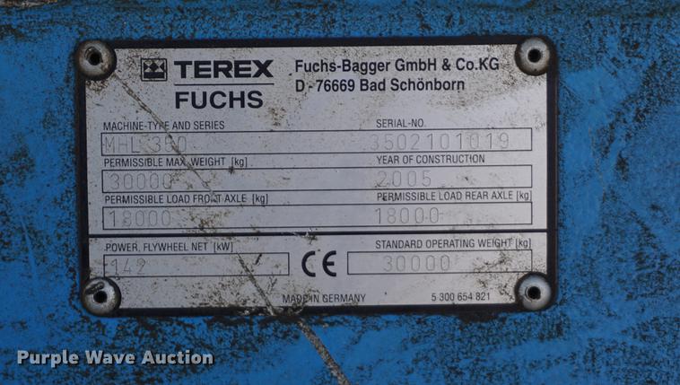 image for item DB6224 2005 Terex Fuchs MHL350 material handler