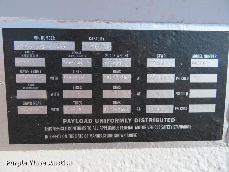 image for item DC0915 1998 Trail Blazer S-4202 bottom dump trailer