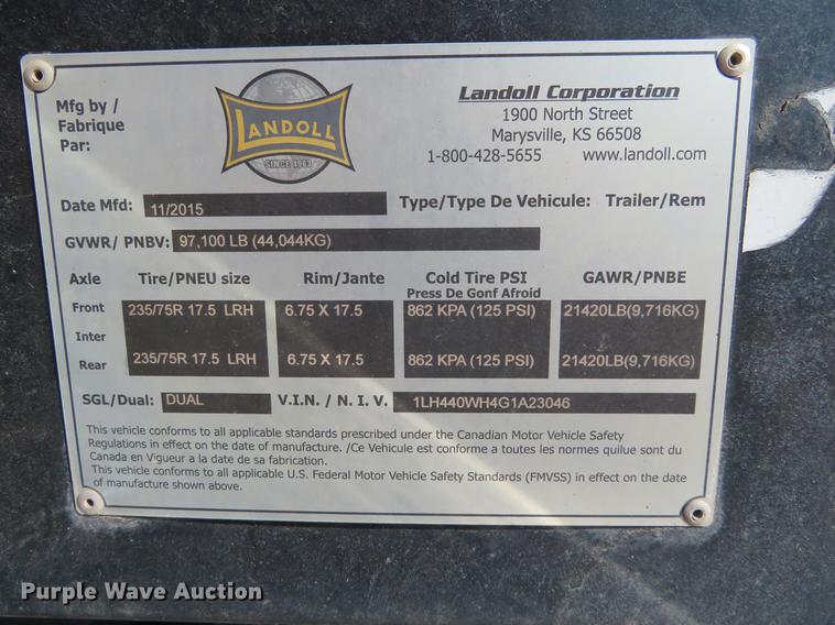 image for item DC0917 2016 Landoll 440A tilt deck trailer