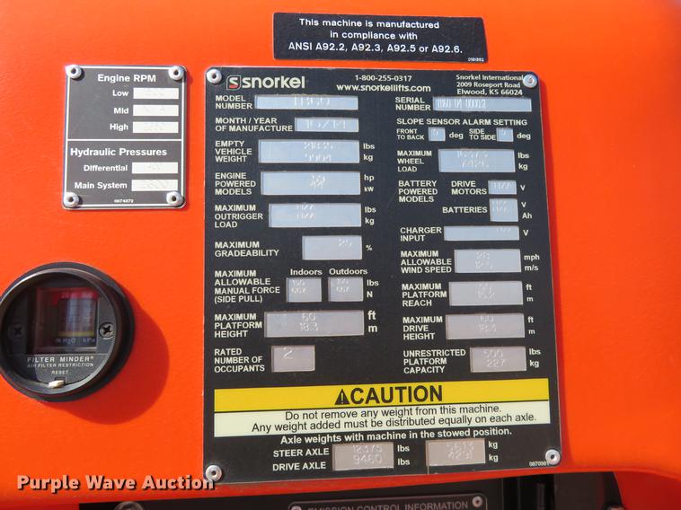 image for item DC0921 2014 Snorkel TB60 boom lift