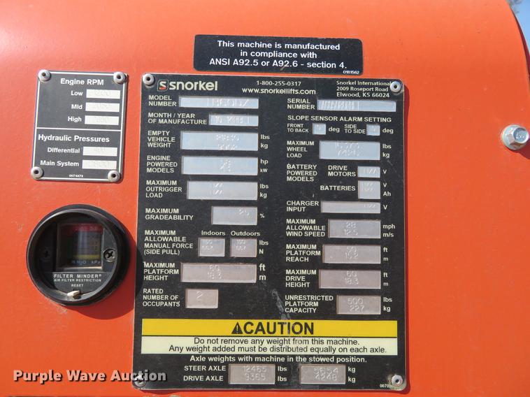 image for item DC0922 2005 Snorkel TB60 boom lift