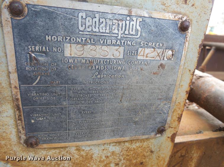 image for item DC1207 Cedarapids vibratory screen