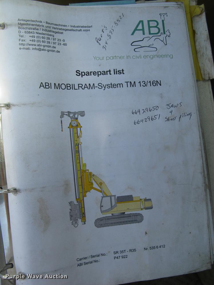 image for item DC2275 2001 ABI Mobilram TM13/16N sheet driver and Sennebogen SR35T crawler carrier
