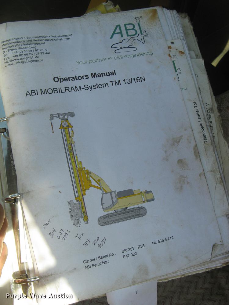 image for item DC2275 2001 ABI Mobilram TM13/16N sheet driver and Sennebogen SR35T crawler carrier