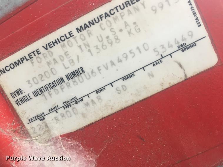 image for item DC4250 1985 Ford 8000 box truck