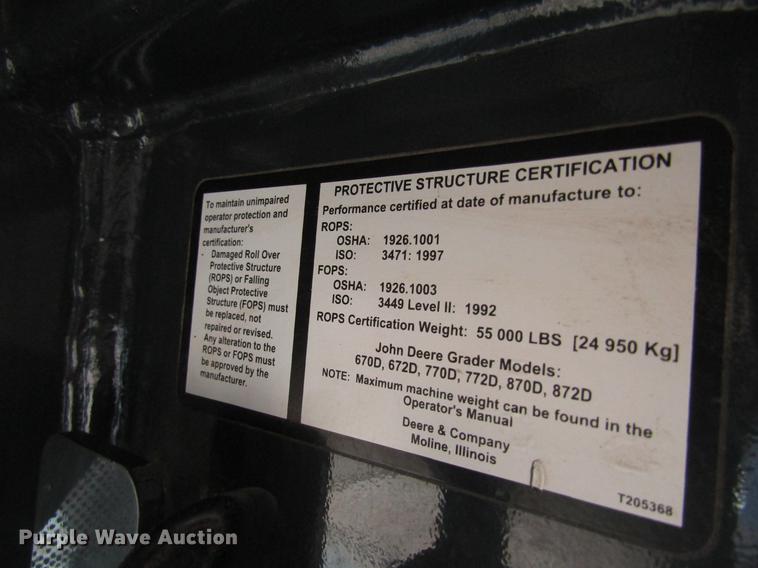 image for item DC4311 2006 John Deere 770D motor grader