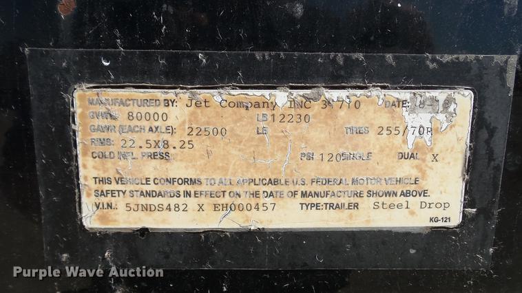 image for item DC5552 2014 Jet drop deck trailer