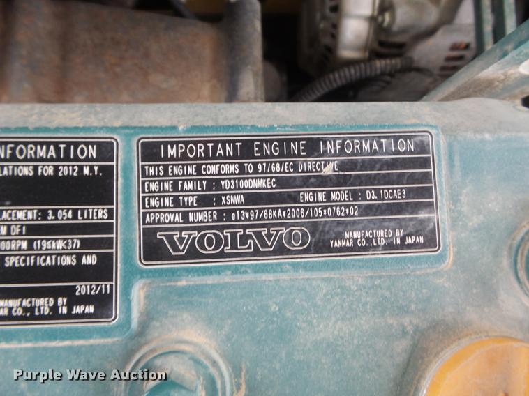 image for item DC7337 2013 Volvo ECR58 mini excavator