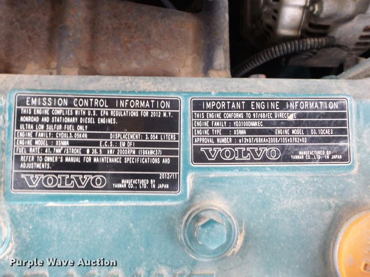 image for item DC7337 2013 Volvo ECR58 mini excavator