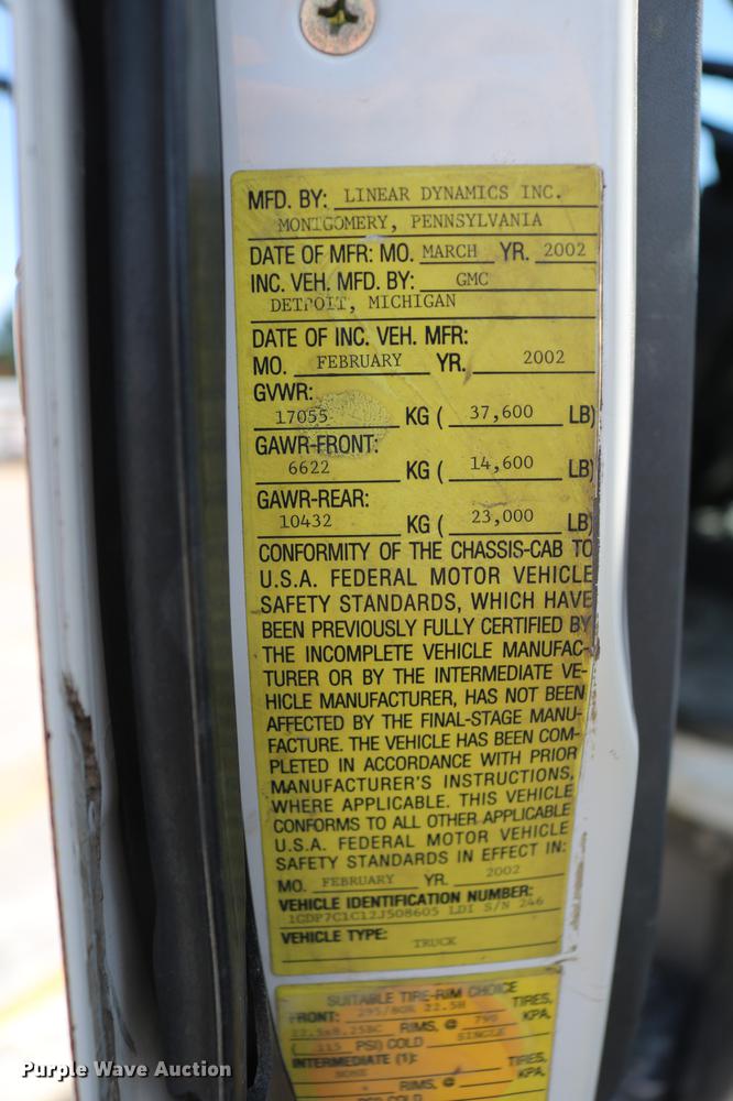 image for item DC7584 2002 GMC F7B042 paint striper truck