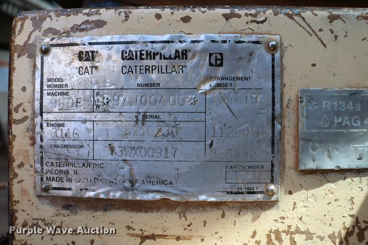 image for item DC7593 1996 Caterpillar 960F wheel loader