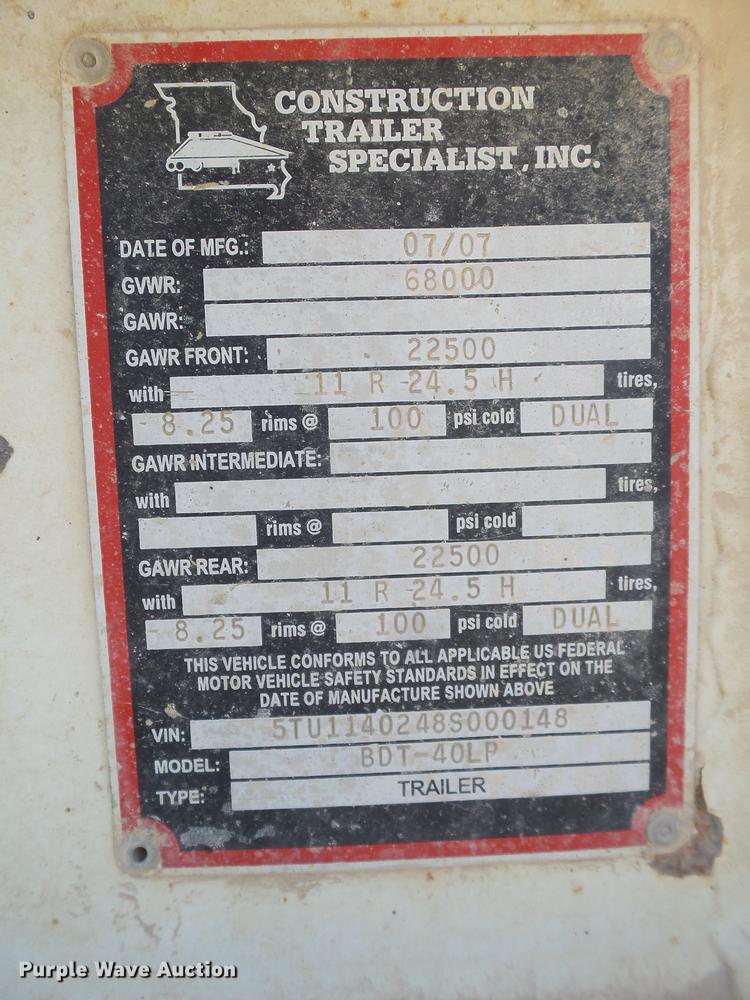 image for item DD1199 2008 CTS BDT-40LP bottom dump trailer