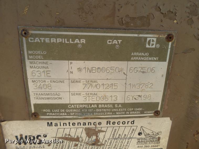 image for item DD1210 1989 Caterpillar 631E conventional scraper