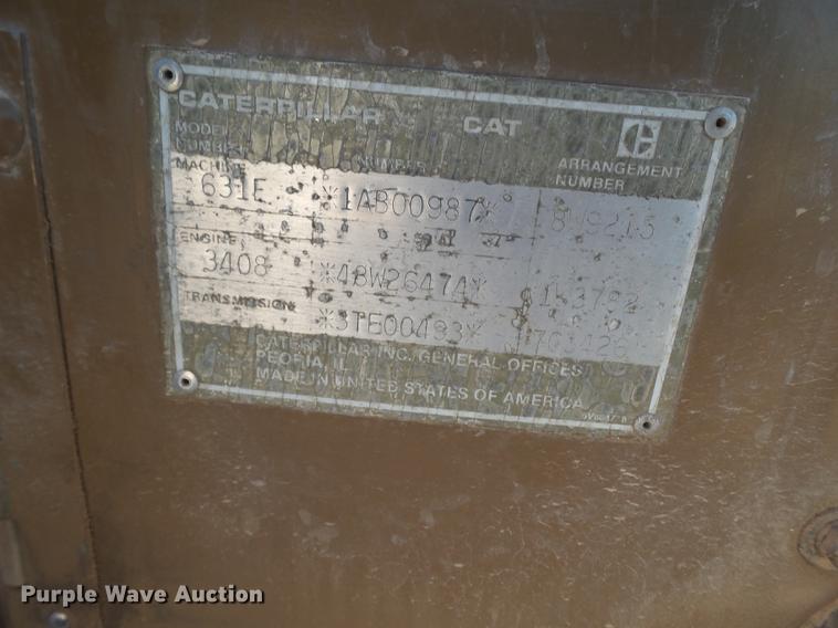 image for item DD1211 1988 Caterpillar 631E conventional scraper