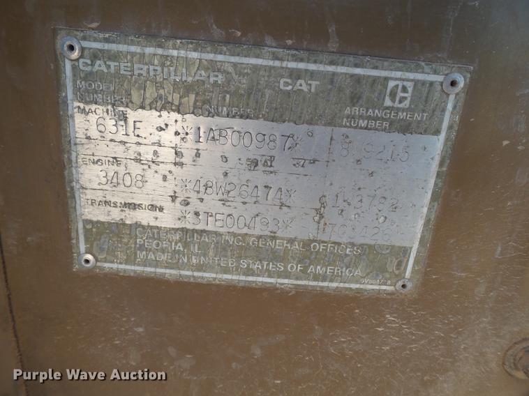 image for item DD1211 1988 Caterpillar 631E conventional scraper