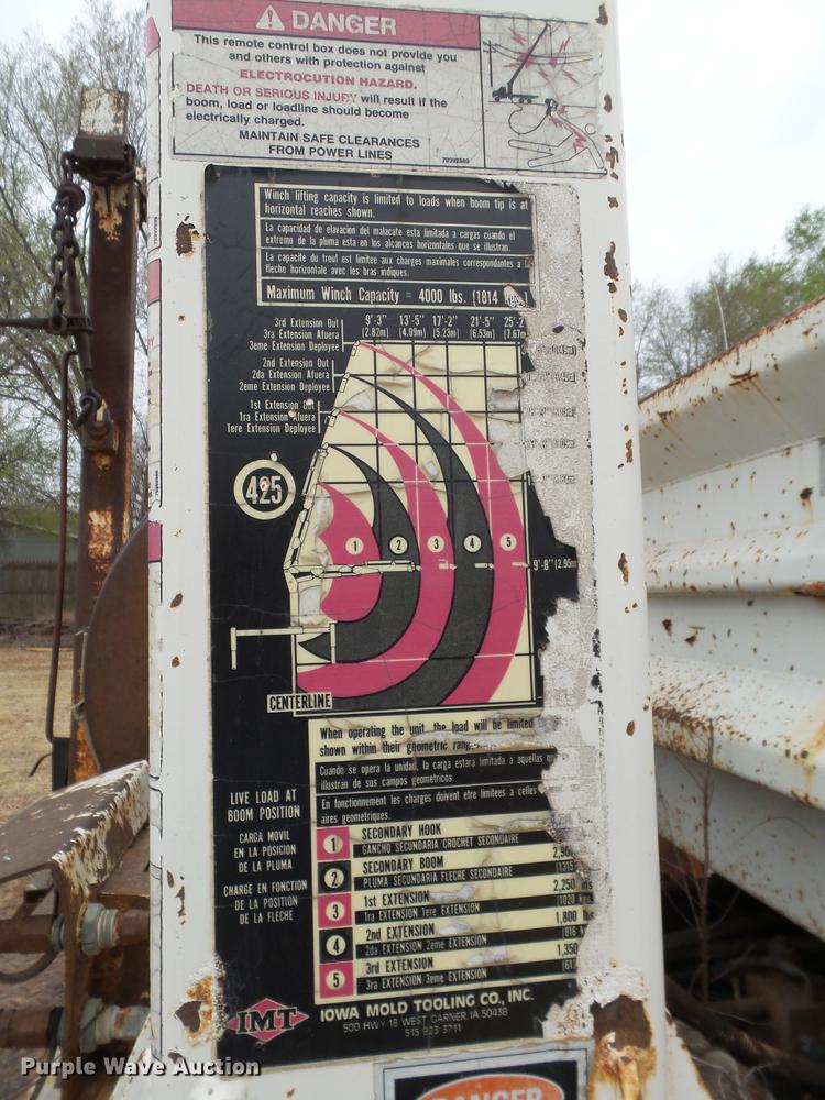 image for item DD1217 1996 International 4900 Crew Cab railroad service truck with crane