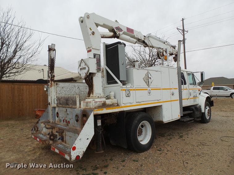 image for item DD1223 1998 International 4900 Crew Cab railroad service truck with crane