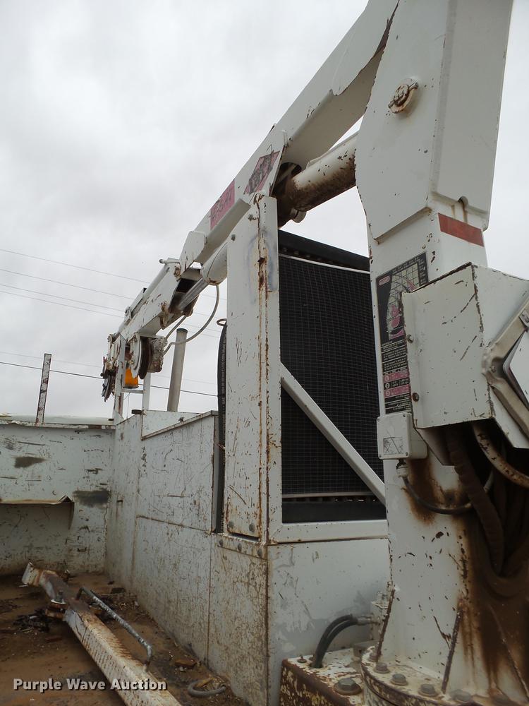 image for item DD1223 1998 International 4900 Crew Cab railroad service truck with crane