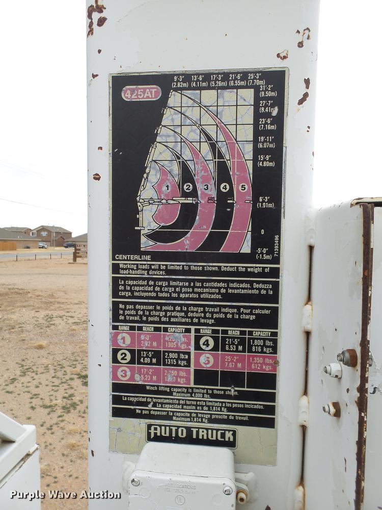 image for item DD1223 1998 International 4900 Crew Cab railroad service truck with crane