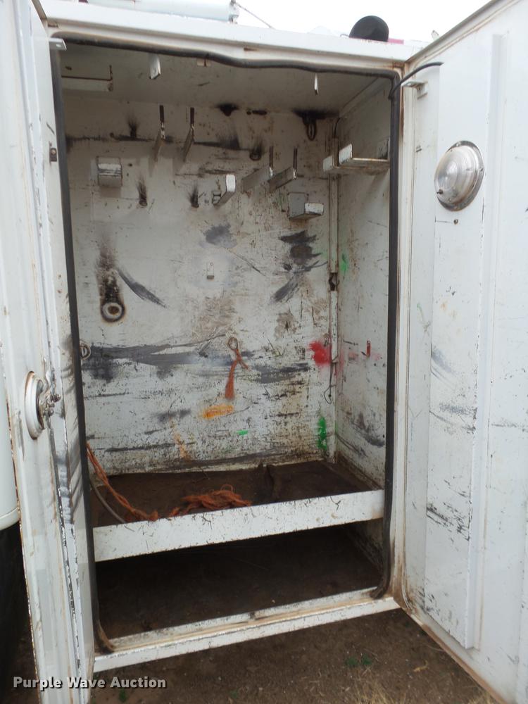 image for item DD1223 1998 International 4900 Crew Cab railroad service truck with crane