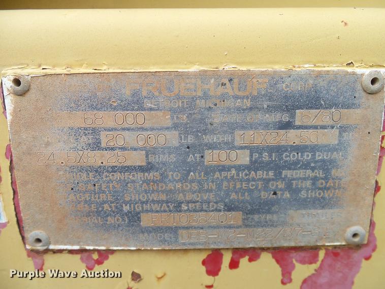 image for item DD1308 1980 Fruehauf DES-M2-1722/37-35 bottom dump trailer