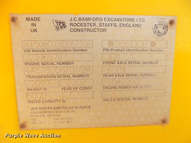 image for item DD2776 2002 JCB 506C HL telehandler