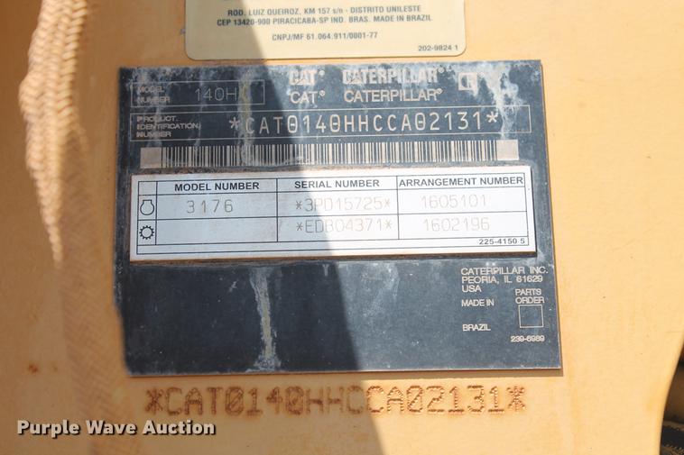 image for item DD4953 2006 Caterpillar 140H VHP Plus motor grader