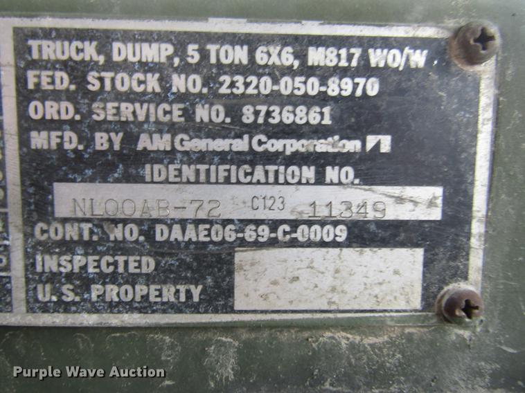 image for item DD7441 Am General M817 dump truck