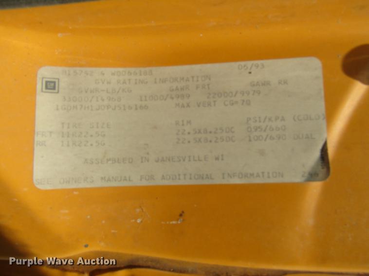 image for item DD7443 1993 GMC TopKick dump truck