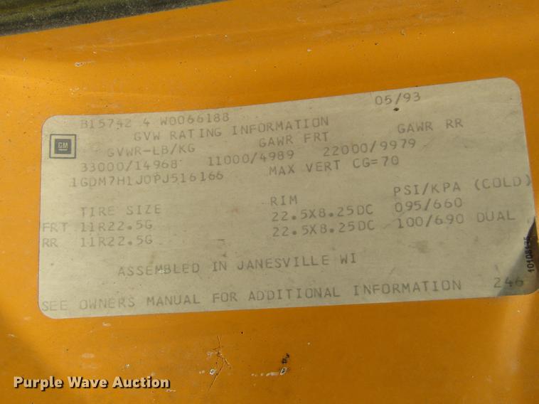 image for item DD7443 1993 GMC TopKick dump truck