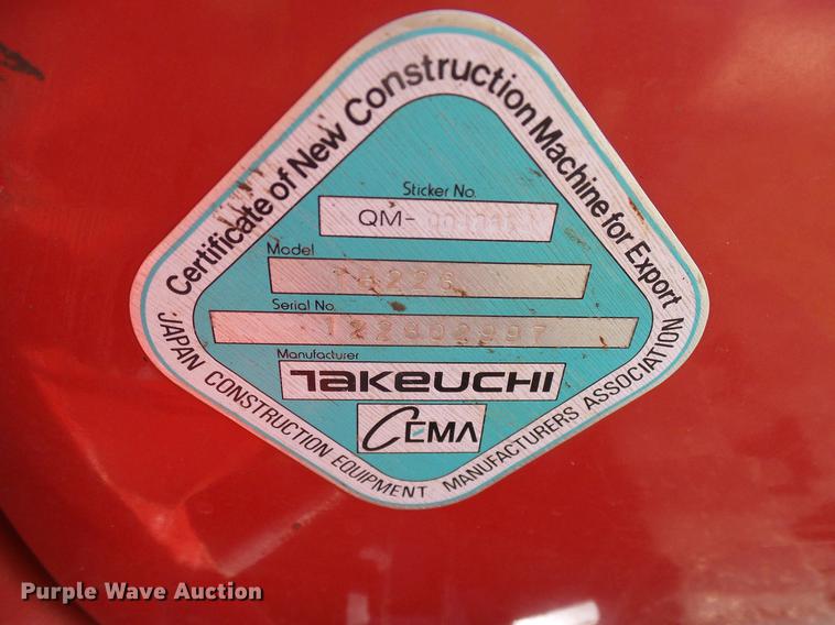 image for item DD8172 2013 Takeuchi TB228 mini excavator