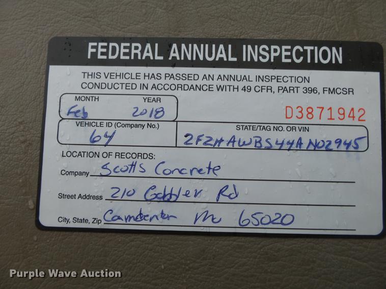 image for item DE3630 2004 Sterling L8500 ready mix truck